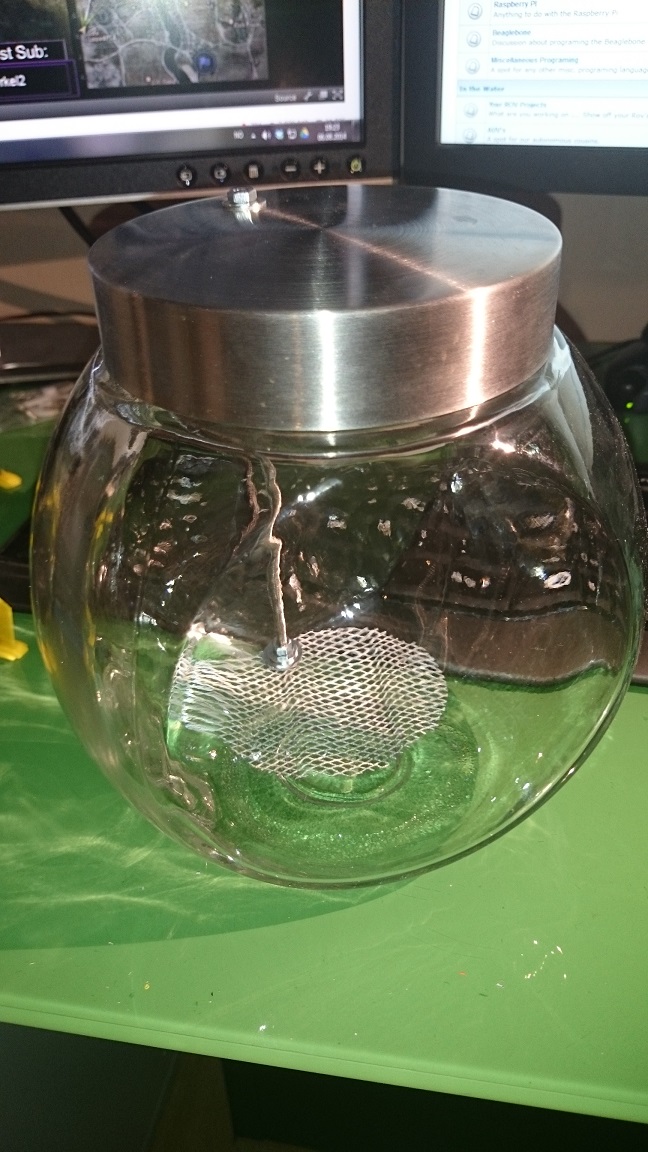 Simple kitchen storage container. Note that I have removed the gasket so that it never gets pressurized. Very important!