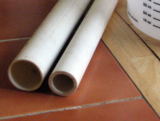 1" Class 200 PVC along side 3/4" sch 40